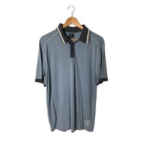 Prana Polo Shirt Men's Size Large Blue Short Sleeve Organic Cotton